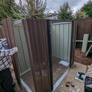 Small Outdoor Storage Shed Assembly with Custom Basement